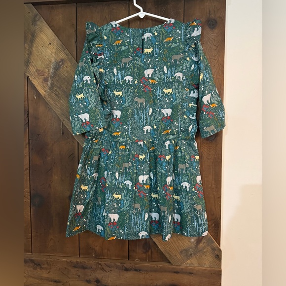 Tea Collection Forest Green Animal Pattern Dress - Picture 4 of 6